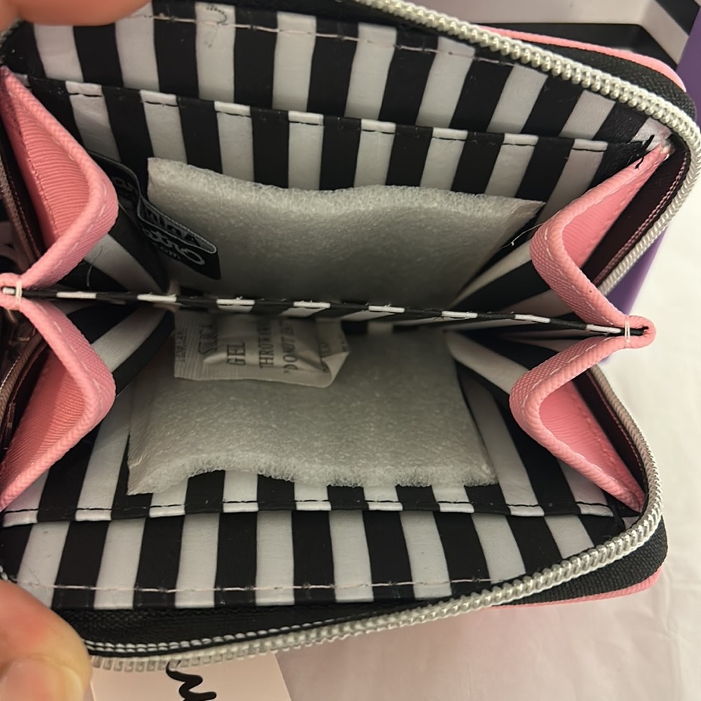 Marc Tetro Yorkie Terrier Pink Zip Around Small Wristlet Wallet NIB - Picture 4 of 7